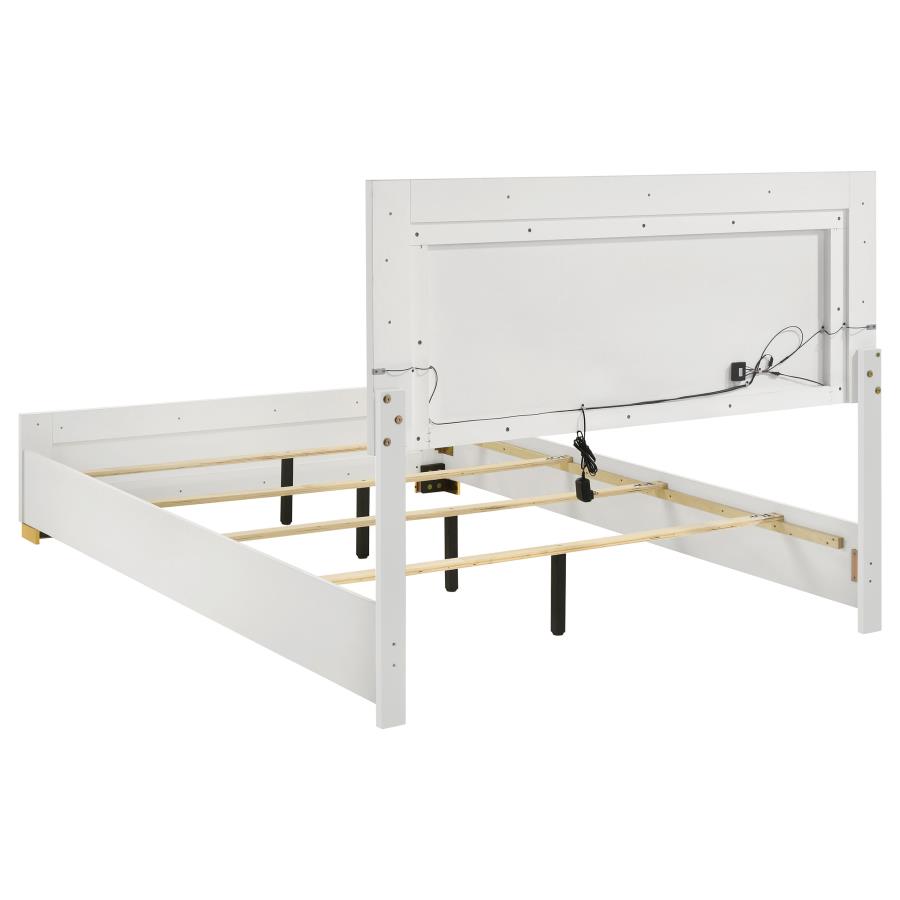 (image for) Marceline Wood Full LED Panel Bed White