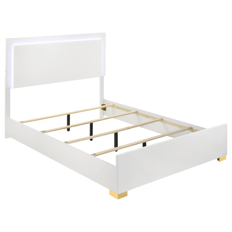 (image for) Marceline Wood Eastern King LED Panel Bed White