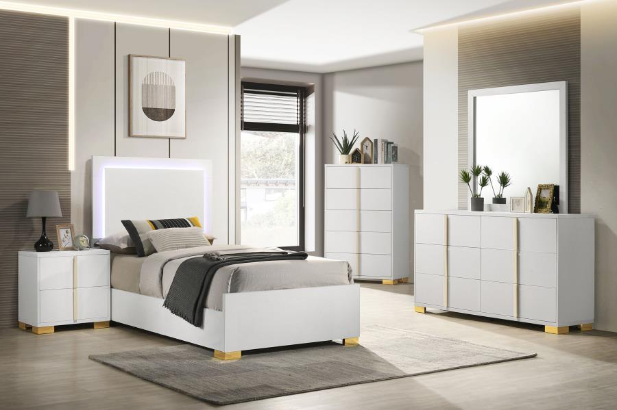 (image for) Marceline 5-piece Twin Bedroom Set White