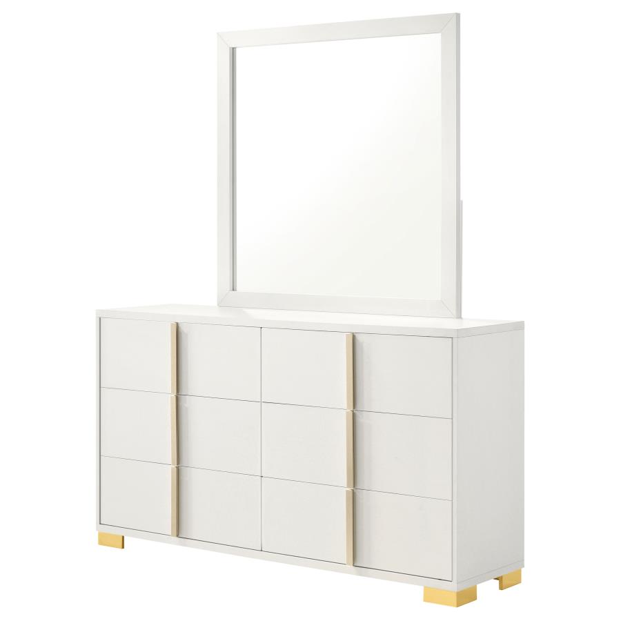 (image for) Marceline 6-drawer Dresser with Mirror White