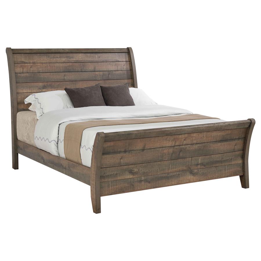 (image for) Frederick Wood Eastern King Sleigh Bed Weathered Oak