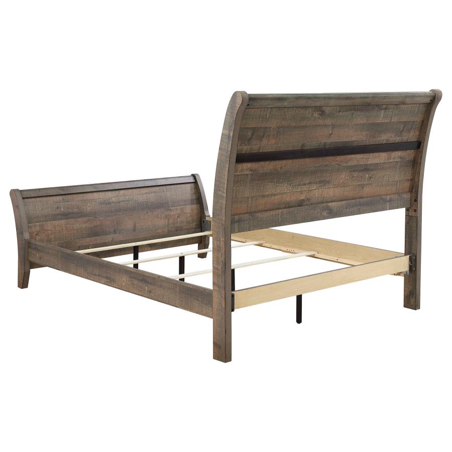 (image for) Frederick Wood Eastern King Sleigh Bed Weathered Oak