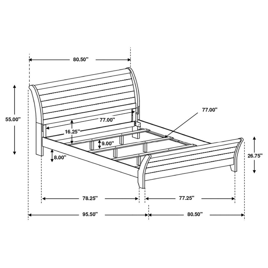 (image for) Frederick Wood Eastern King Sleigh Bed Weathered Oak