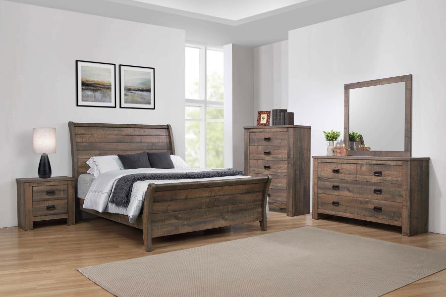 (image for) Frederick Wood Eastern King Sleigh Bed Weathered Oak