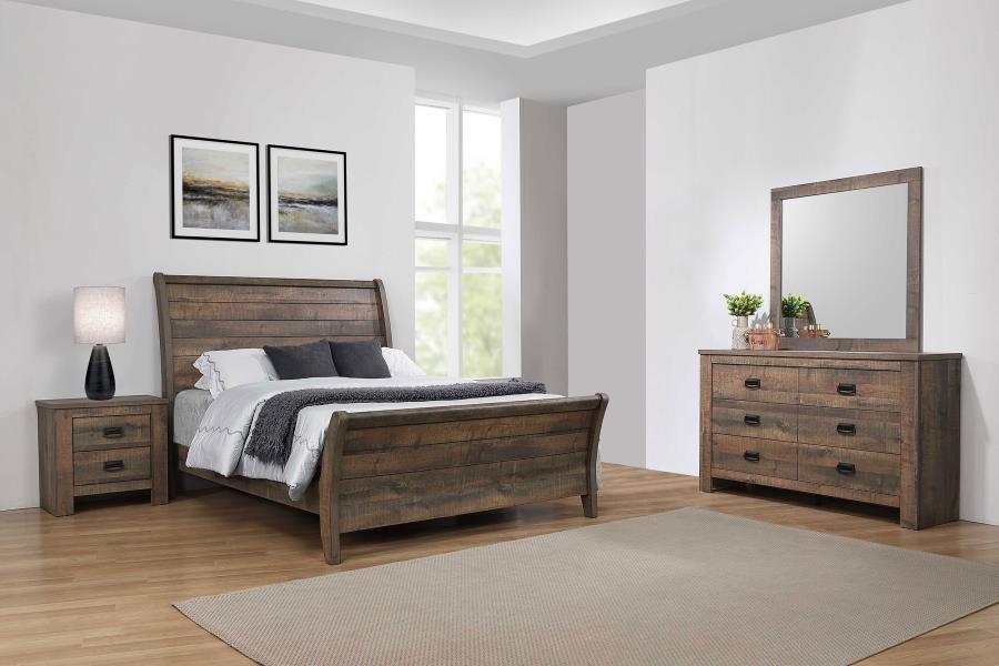 (image for) Frederick 4-piece California King Bedroom Set Weathered Oak - Click Image to Close