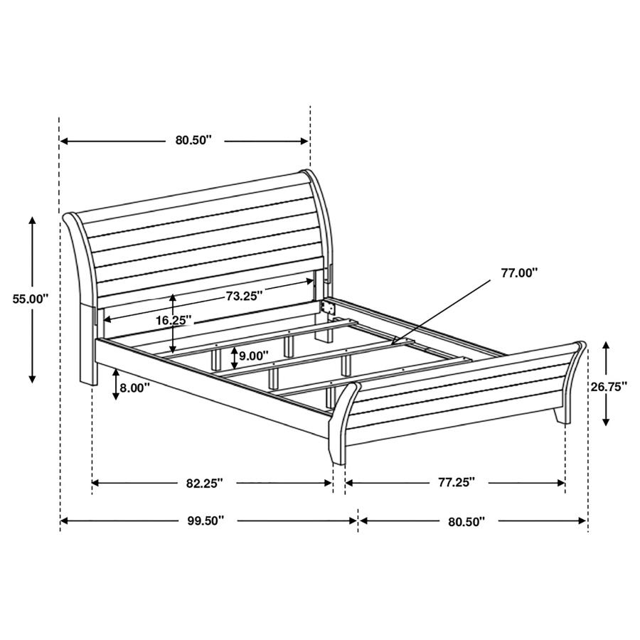 (image for) Frederick Wood California King Sleigh Bed Weathered Oak