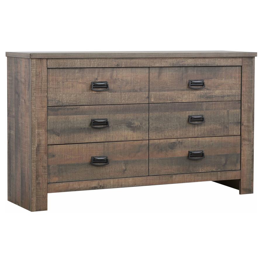 (image for) Frederick 6-drawer Dresser Weathered Oak - Click Image to Close