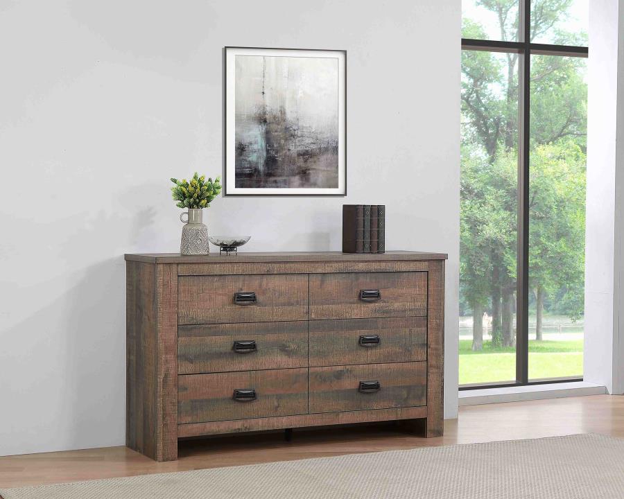 (image for) Frederick 6-drawer Dresser Weathered Oak