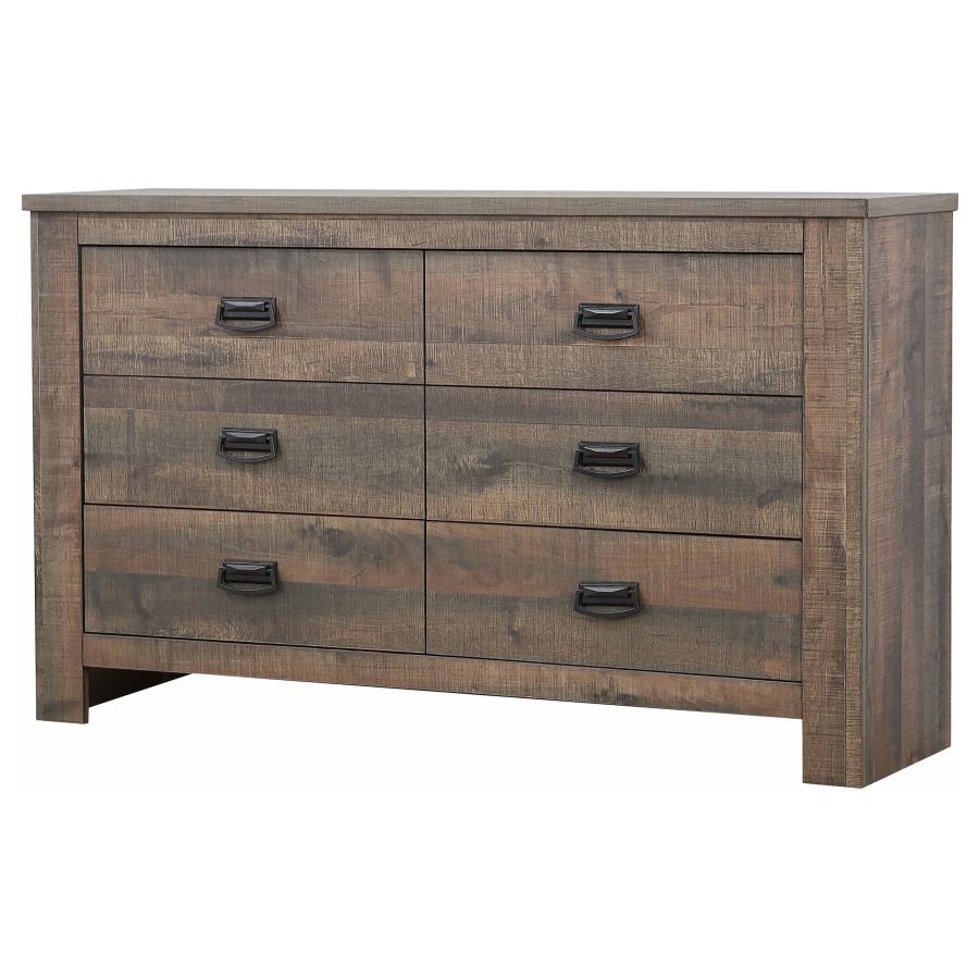 (image for) Frederick 6-drawer Dresser Weathered Oak