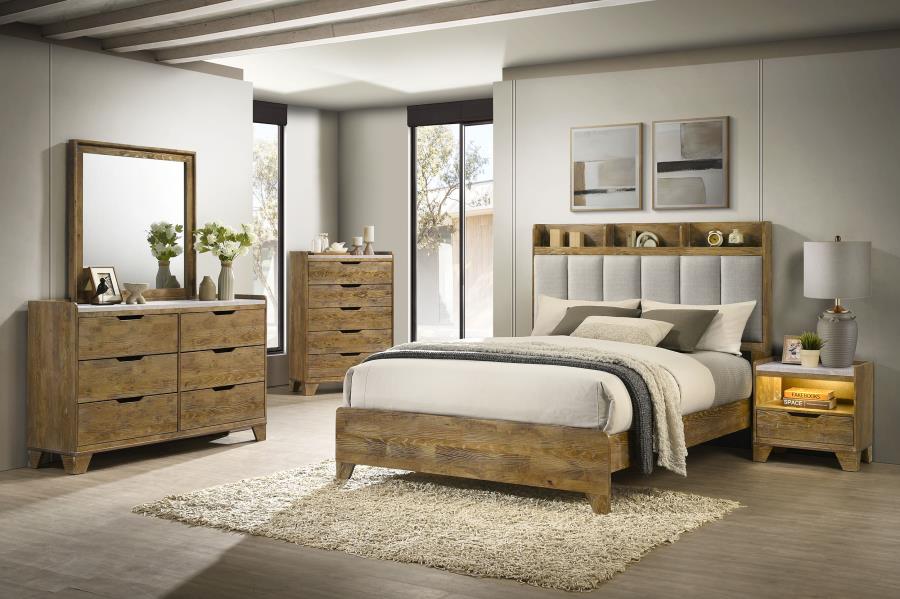 (image for) Henderson 5-piece Eastern King Bedroom Set Medium Oak
