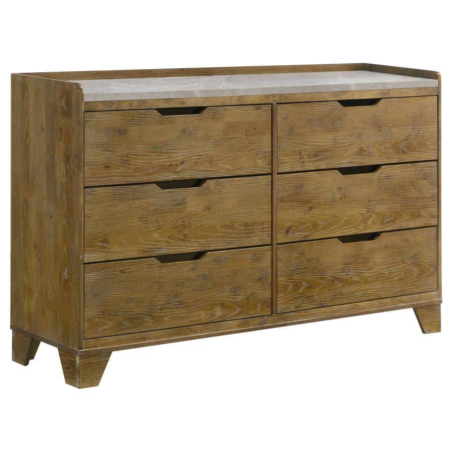 (image for) Henderson 6-drawer Bedroom Dresser Cabinet Medium Oak