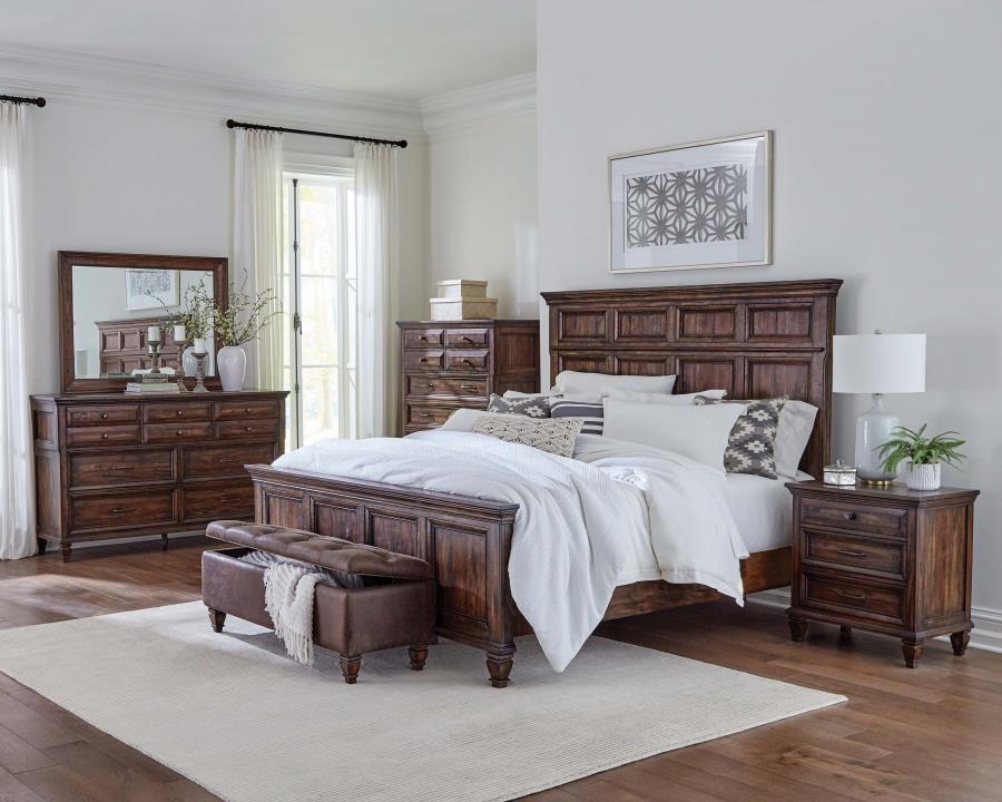 (image for) Avenue Wood California King Panel Bed Weathered Brown