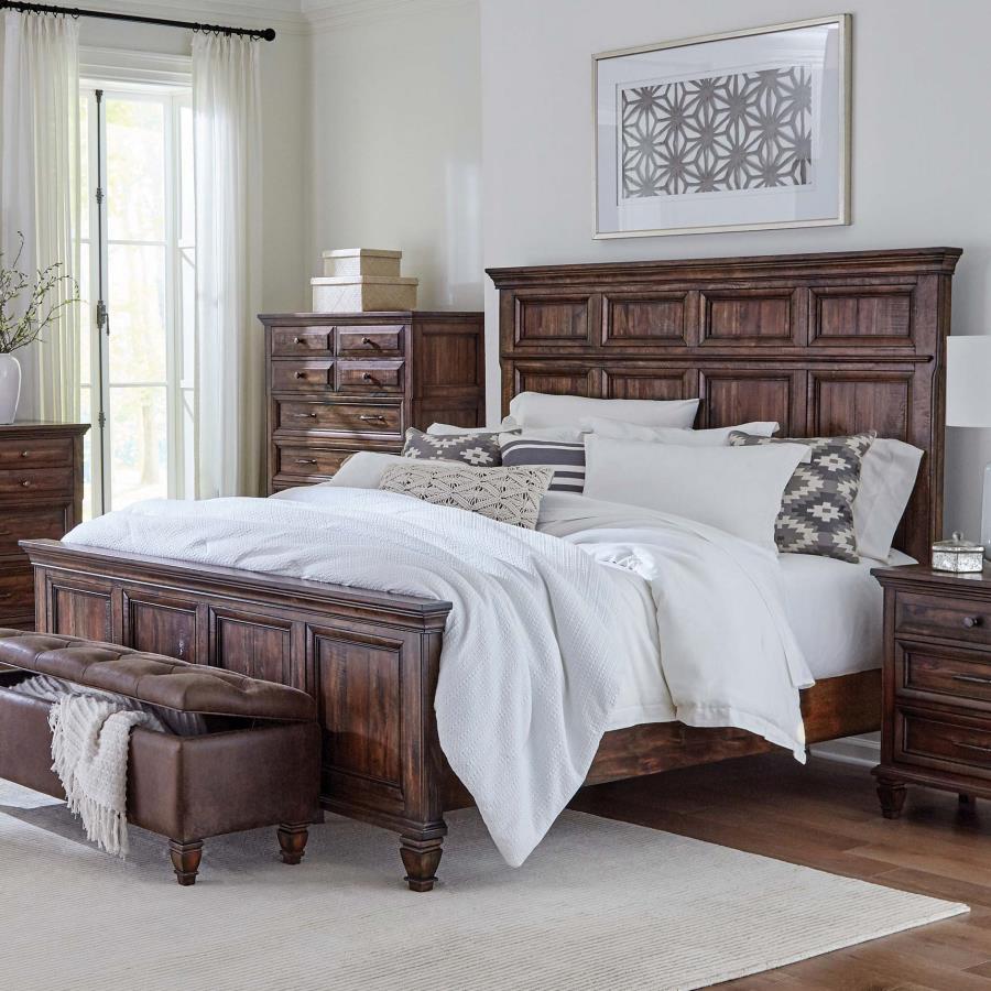 (image for) Avenue Wood Queen Panel Bed Weathered Burnished Brown