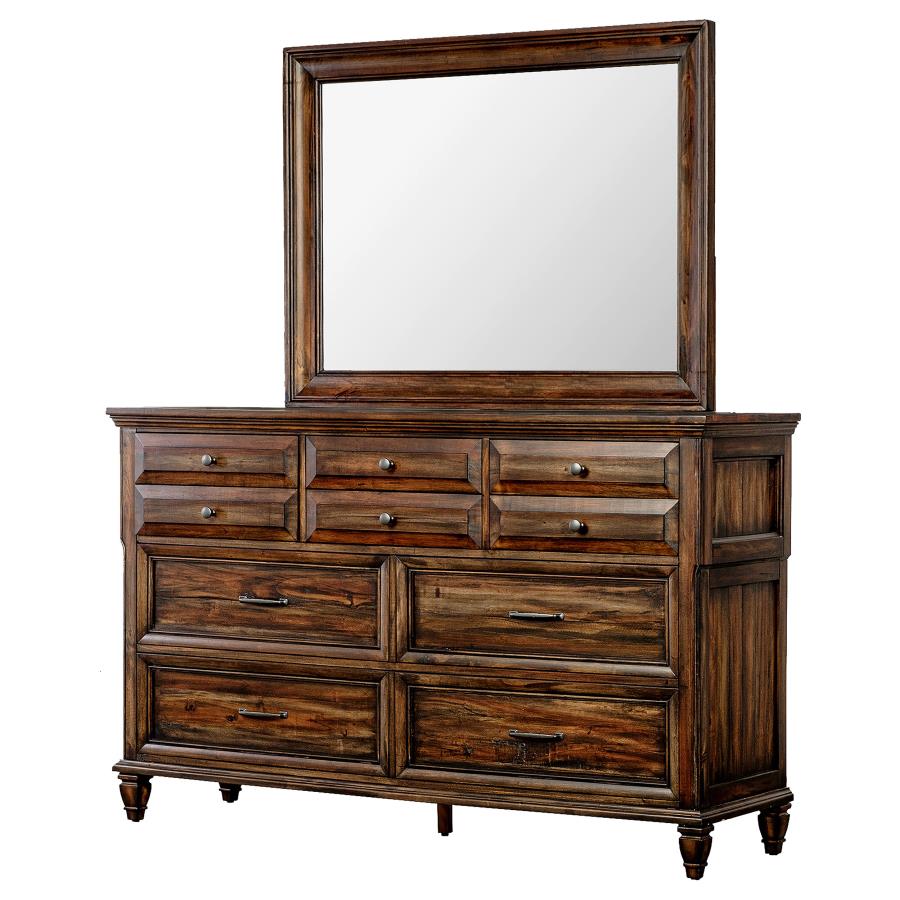 (image for) Avenue 8-drawer Dresser and Mirror Weathered Burnished Brown