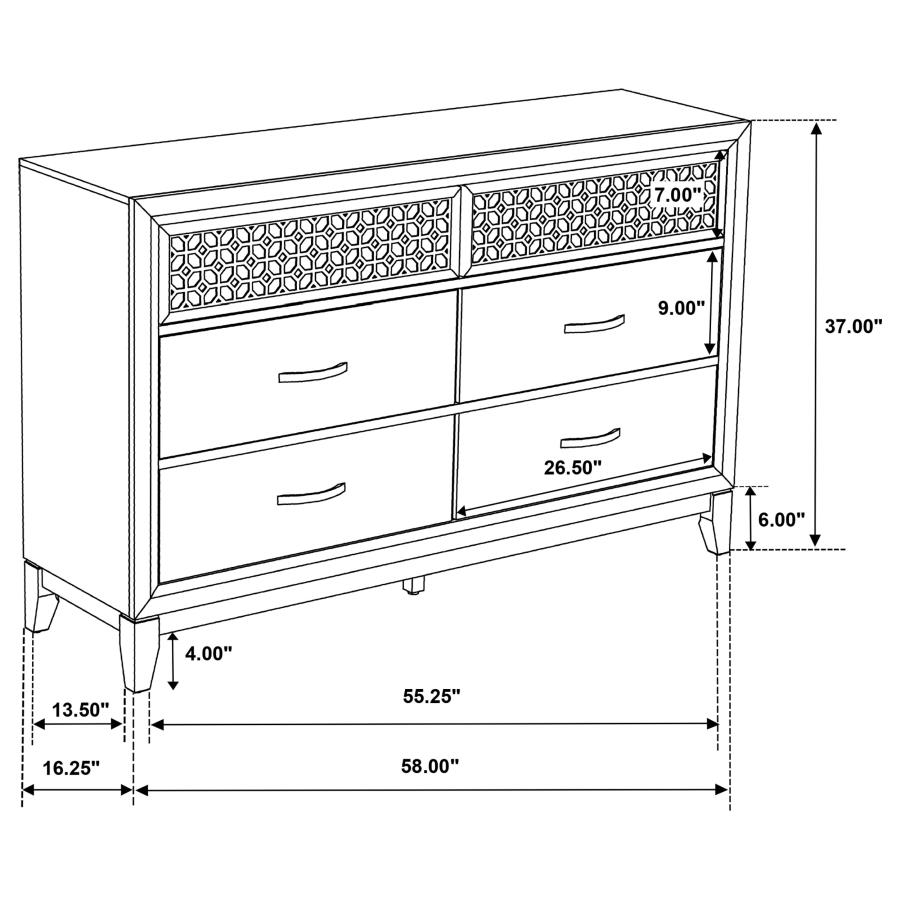 (image for) Valencia 4-piece Eastern King Bedroom Set Black