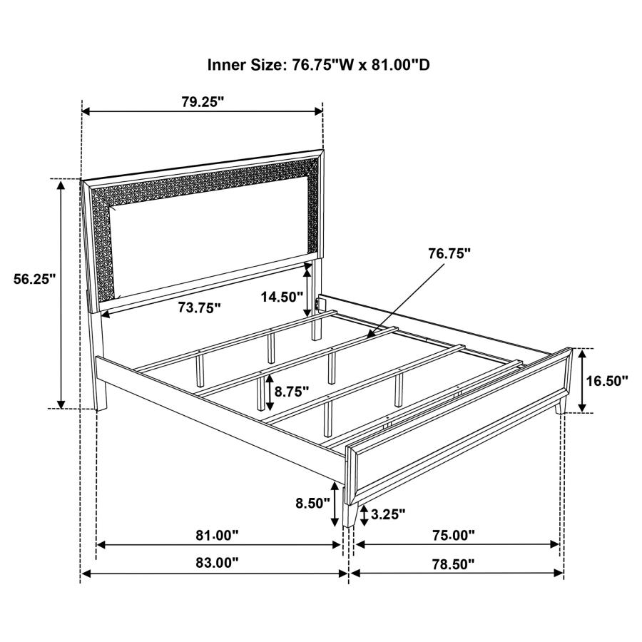 (image for) Valencia Wood Eastern King Panel Bed Black