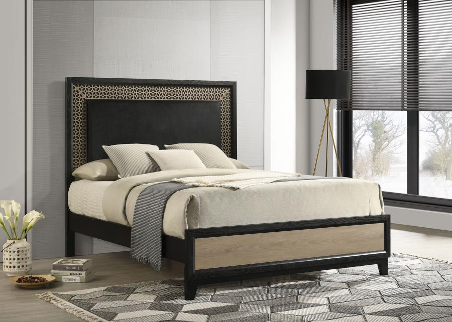 (image for) Valencia Wood Queen Panel Bed Black