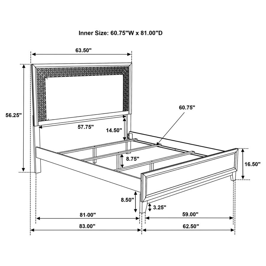 (image for) Valencia Wood Queen Panel Bed Black