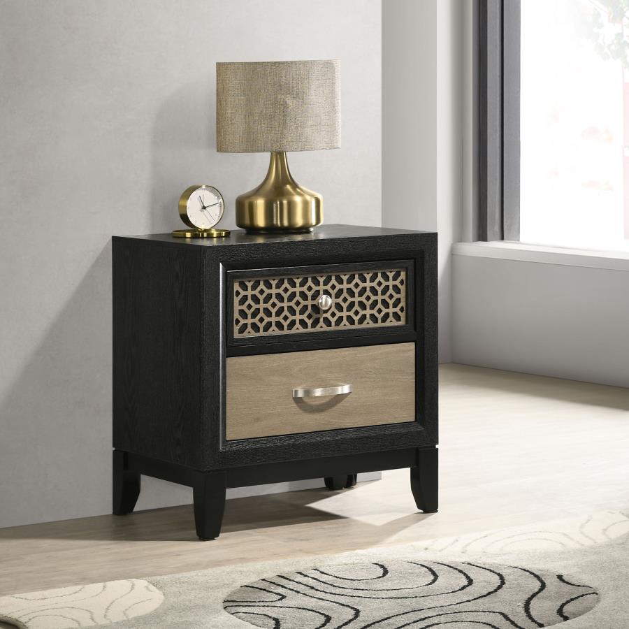 (image for) Valencia 2-drawer Nightstand Black