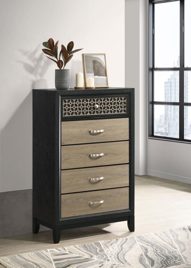 (image for) Valencia 5-drawer Bedroom Chest Black