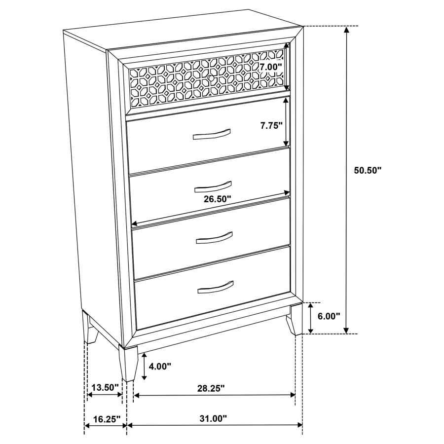 (image for) Valencia 5-drawer Bedroom Chest Black