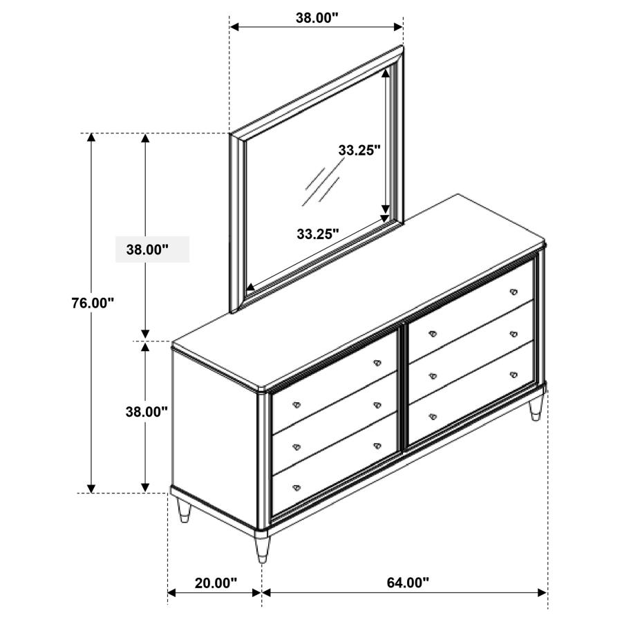 (image for) Emberlyn 6-drawer Dresser with Mirror Brown