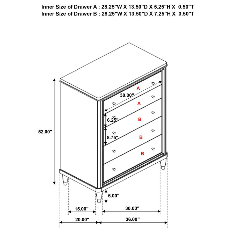 (image for) Emberlyn 5-drawer Bedroom Chest Brown