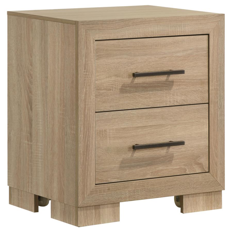 (image for) Arielle 2-drawer Bedroom Nightstand with Casters Light Oak