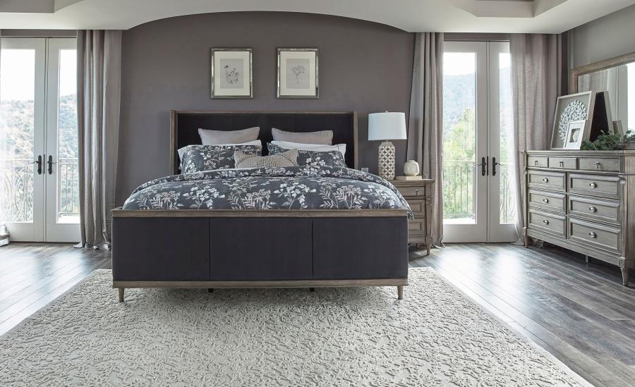 (image for) Alderwood 4-piece Eastern King Bedroom Set French Grey - Click Image to Close