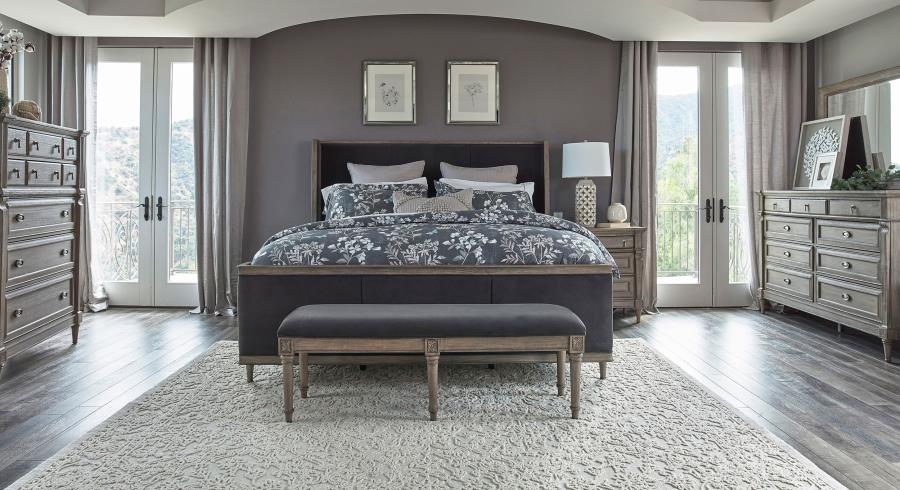 (image for) Alderwood 5-piece Eastern King Bedroom Set French Grey - Click Image to Close