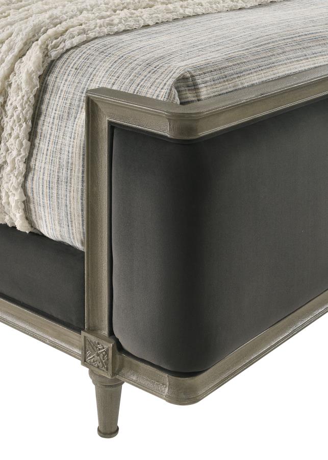 (image for) Alderwood Upholstered Eastern King Wingback Bed French Grey