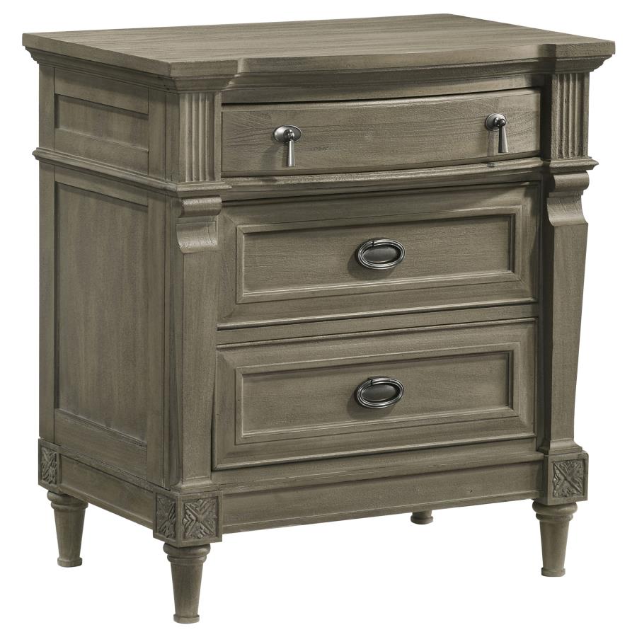 (image for) Alderwood 3-drawer Nightstand French Grey