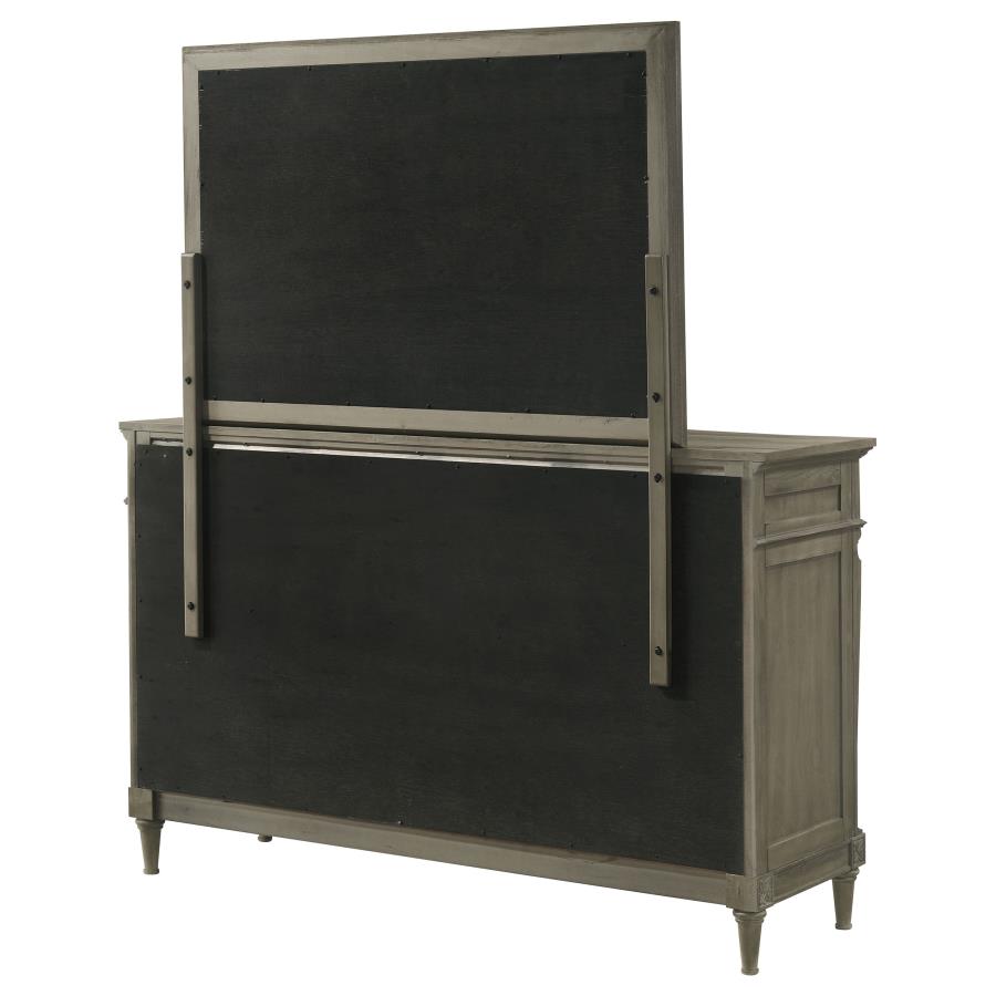 (image for) Alderwood 9-drawer Dresser with Mirror French Grey