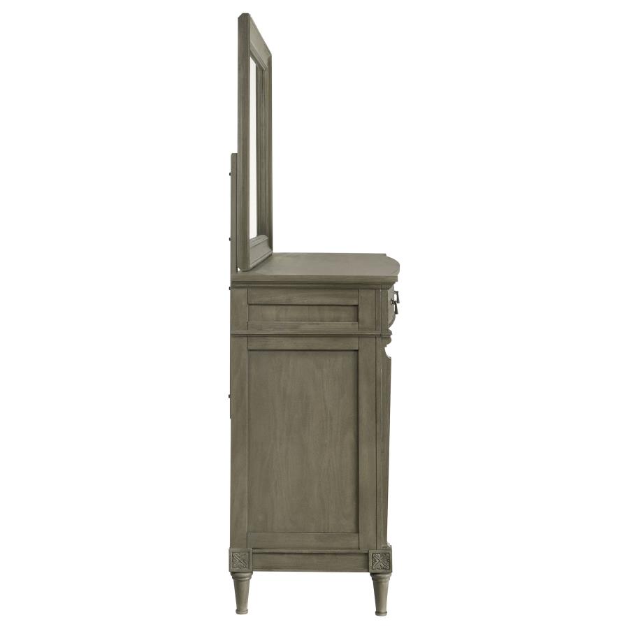 (image for) Alderwood 9-drawer Dresser with Mirror French Grey