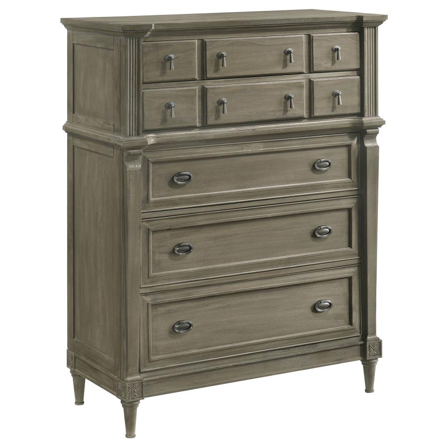 (image for) Alderwood 5-drawer Bedroom Chest French Grey