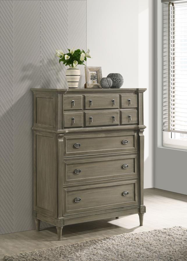 (image for) Alderwood 5-drawer Bedroom Chest French Grey