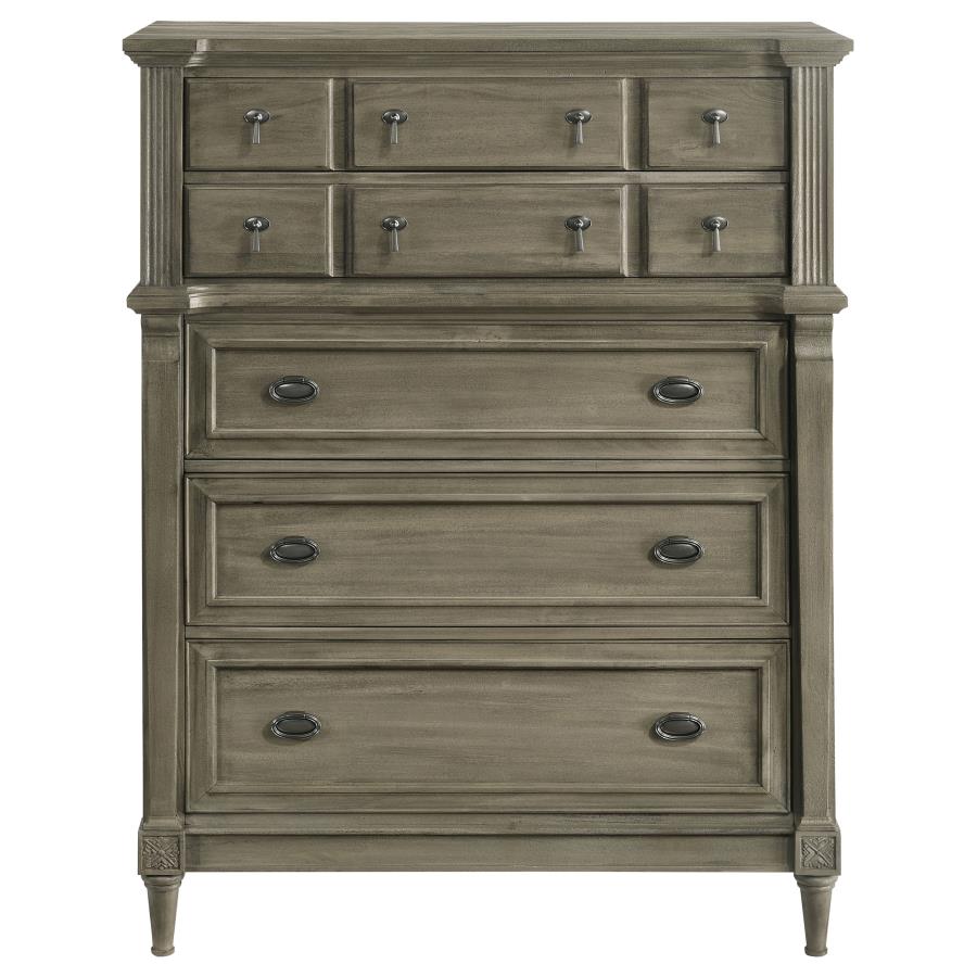 (image for) Alderwood 5-drawer Bedroom Chest French Grey