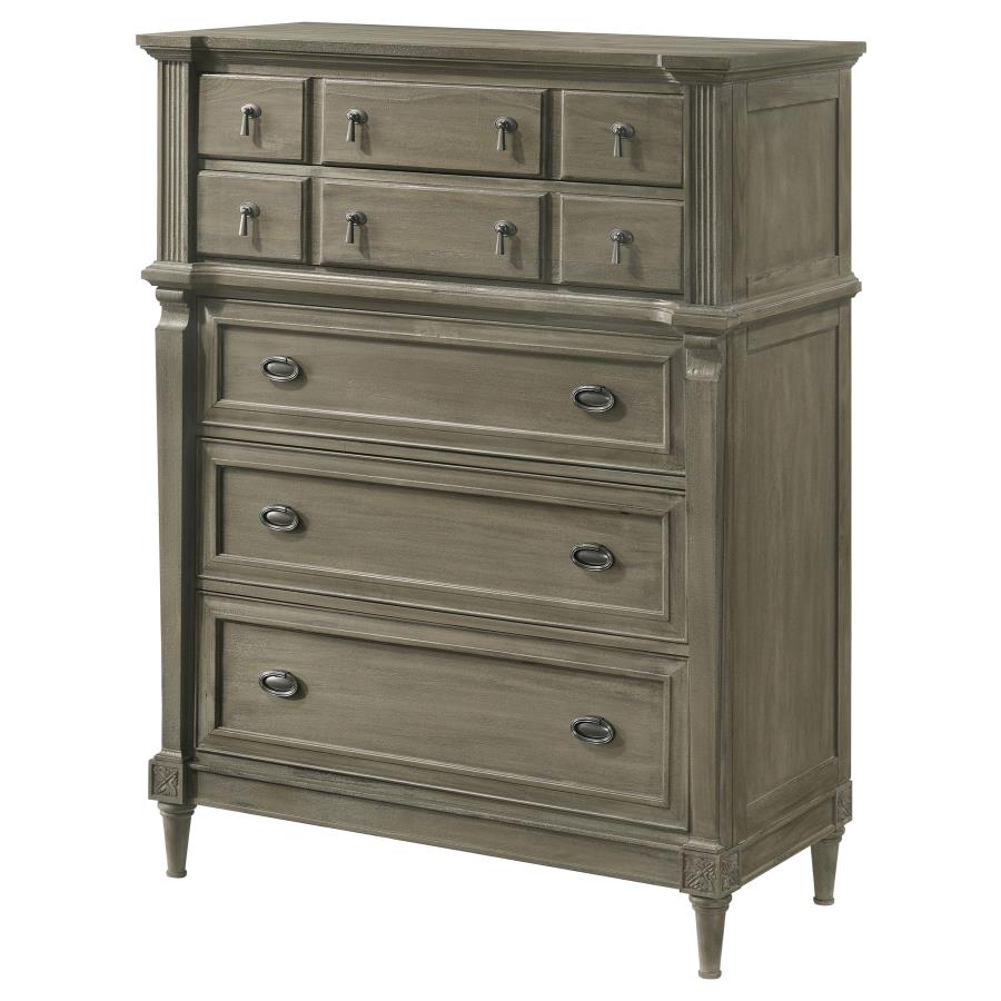 (image for) Alderwood 5-drawer Bedroom Chest French Grey