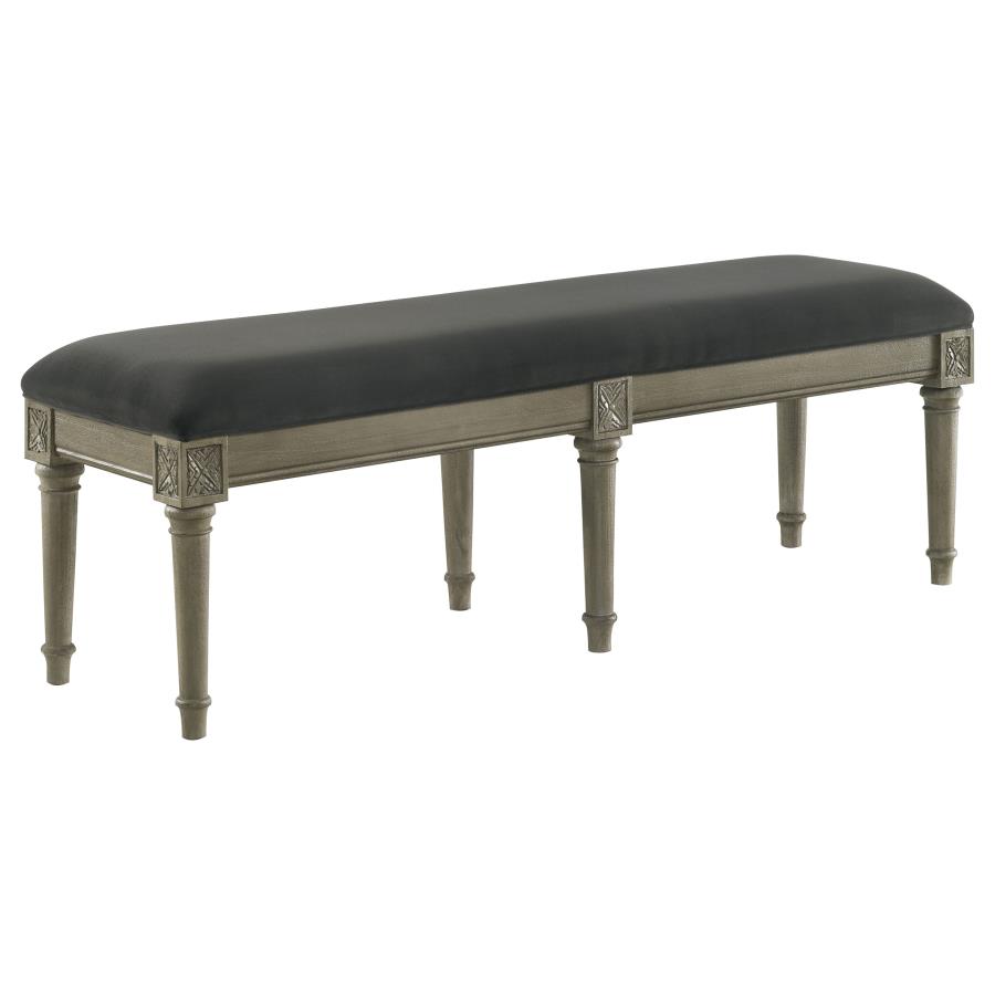 (image for) Alderwood Fabric Upholstered Bench French Grey