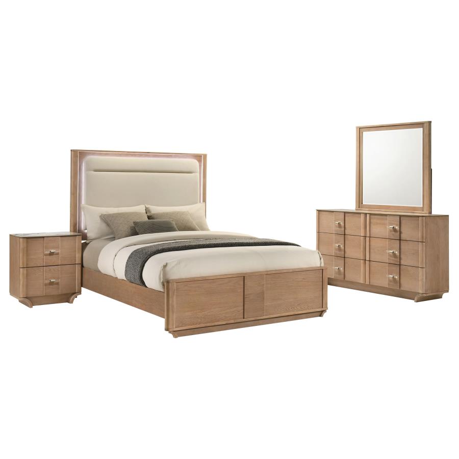 (image for) Leanne 4-piece Queen Bedroom Set Light Oak