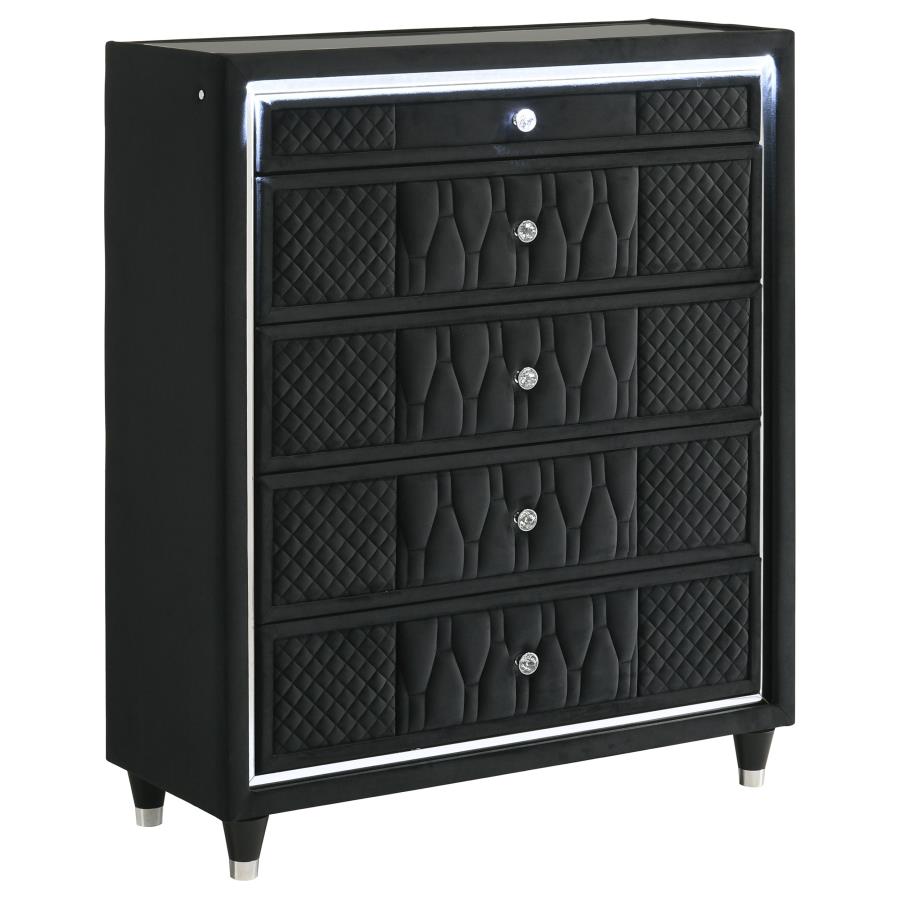 (image for) Lorient 5-drawer LED Chest of Drawers Black