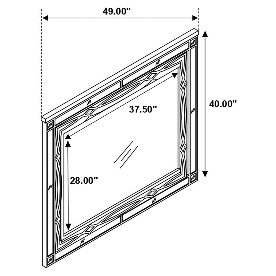 (image for) Gunnison Dresser Mirror Silver Metallic