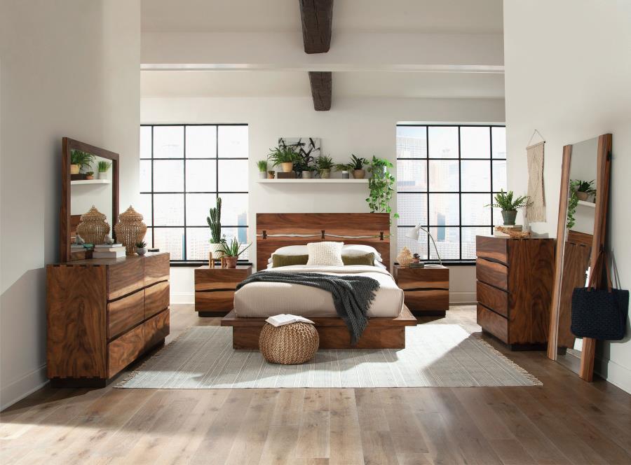 (image for) Winslow 4-piece Eastern King Bedroom Set Smokey Walnut - Click Image to Close