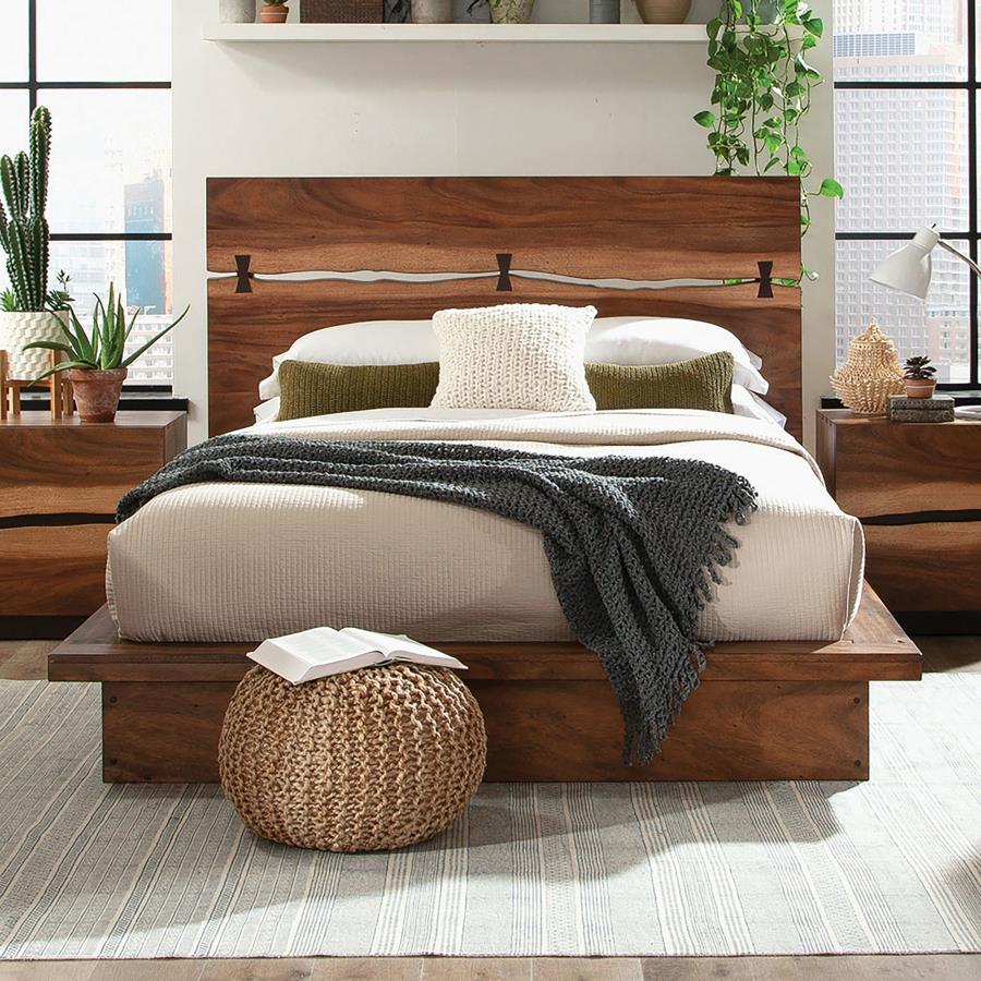 (image for) Winslow Wood Eastern King Panel Bed Smokey Walnut