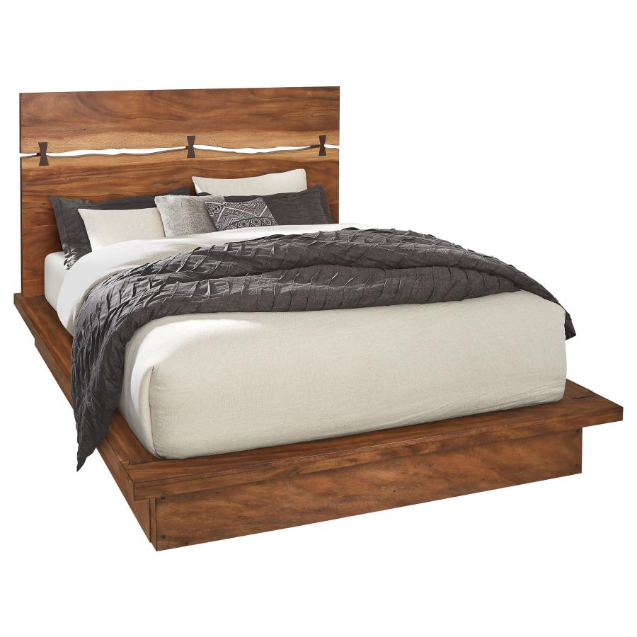 (image for) Winslow Wood California King Panel Bed Smokey Walnut