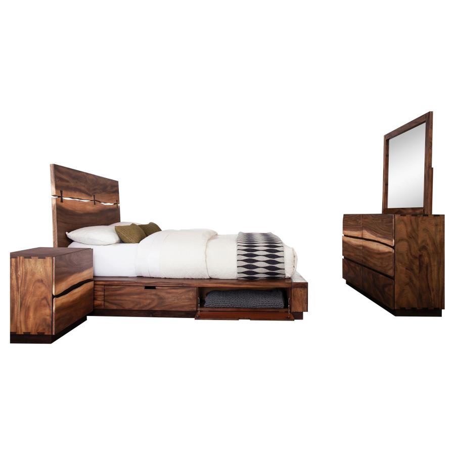 (image for) Winslow 4-piece Queen Bedroom Set Smokey Walnut