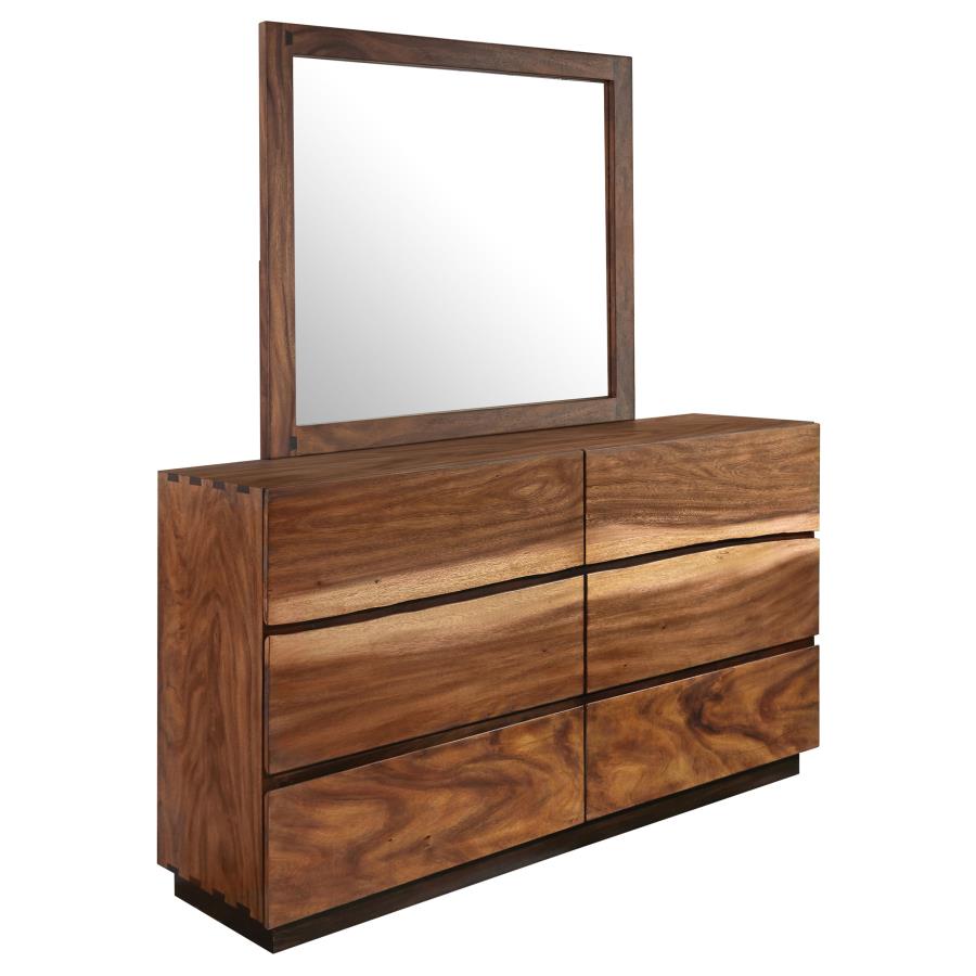 (image for) Winslow 6-drawer Dresser with Mirror Smokey Walnut - Click Image to Close