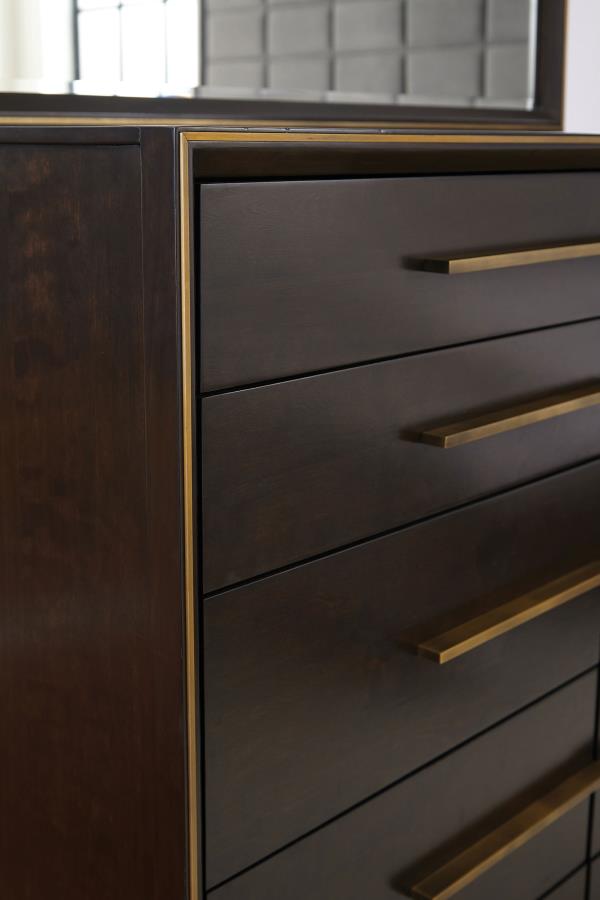 (image for) Durango 8-drawer Dresser with Mirror Smoked Peppercorn