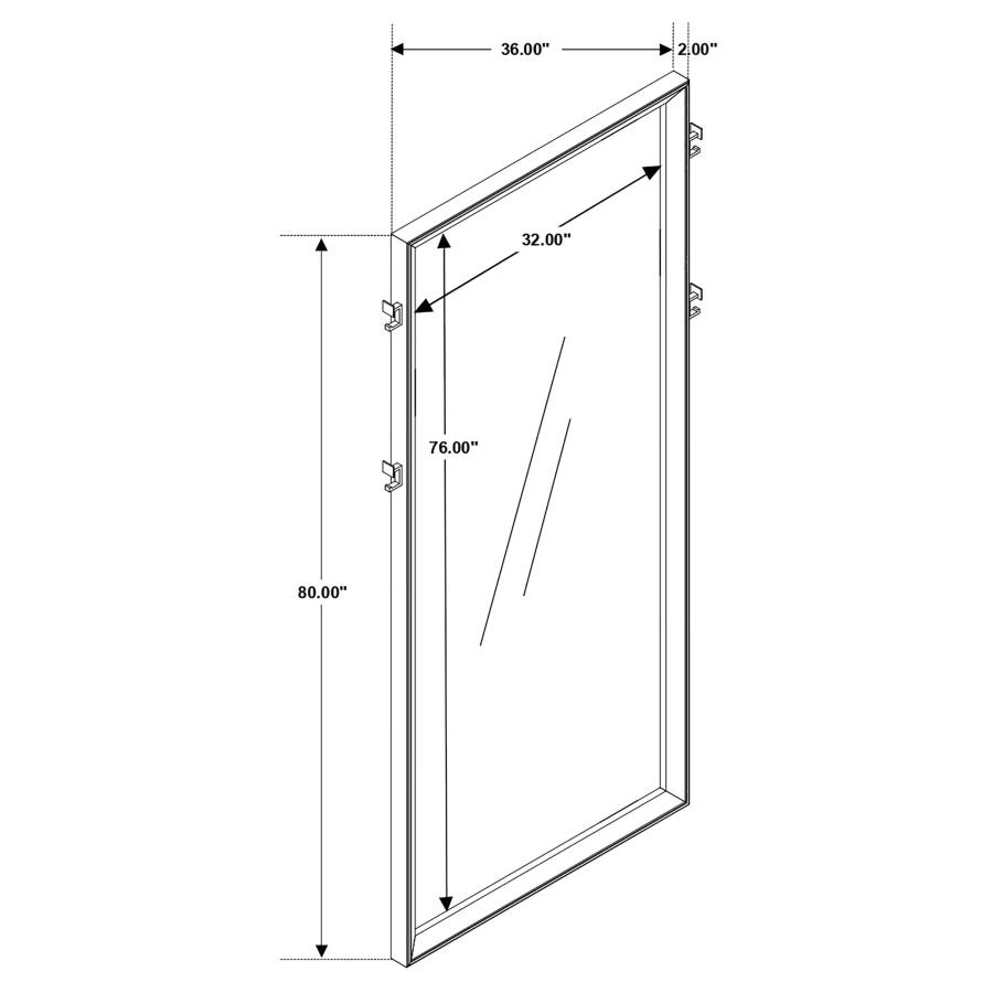 (image for) Durango 80-inch Standing Floor Mirror Smoked Peppercorn