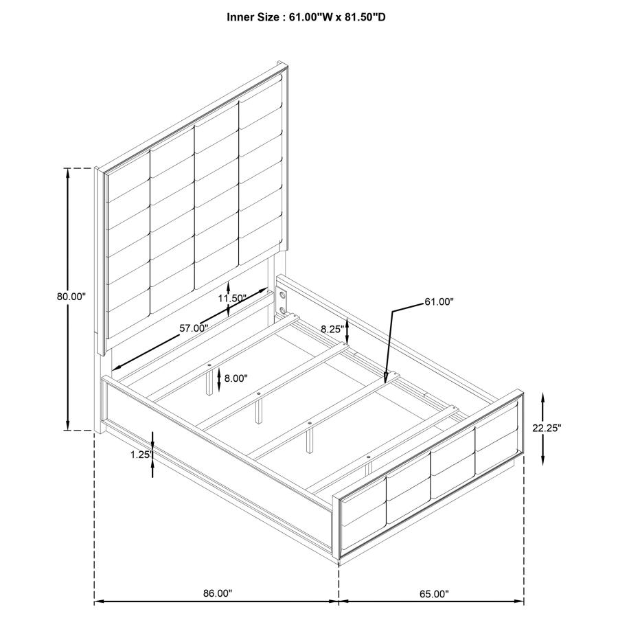 (image for) Durango 4-piece Queen Bedroom Set Washed Oak